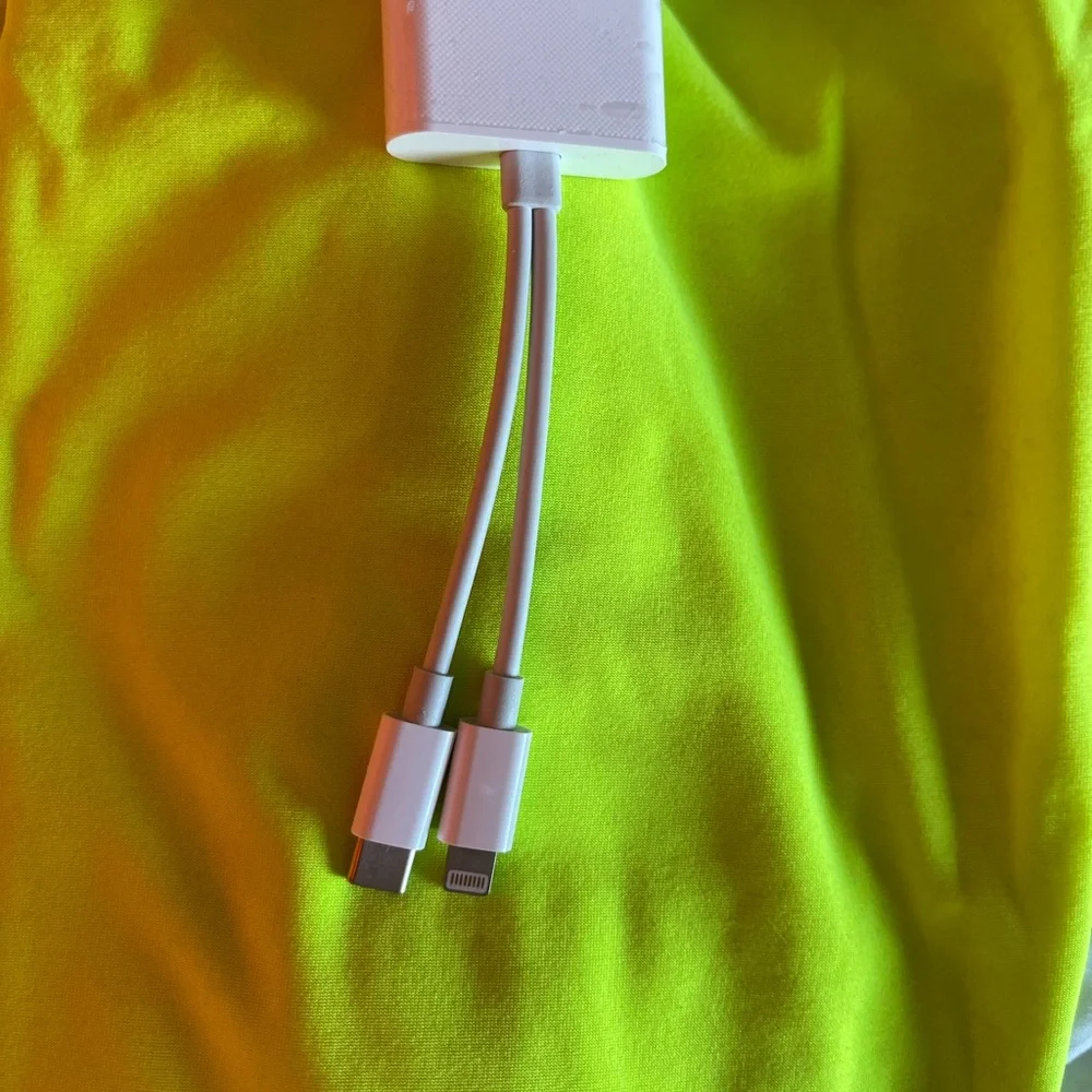 White card reader for iPhone and smartphones , micro memory and regular memory.